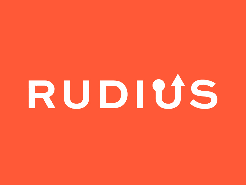 Animated Logo Rudius animation brand effects gif logo logotype red white