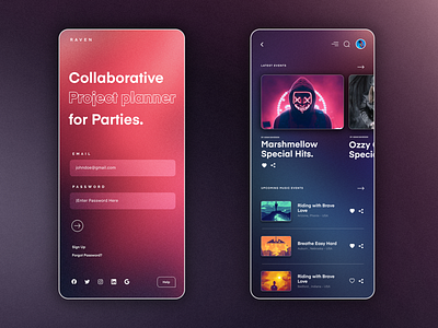 RAVEN App UI concept branding design graphic design ui ui ux