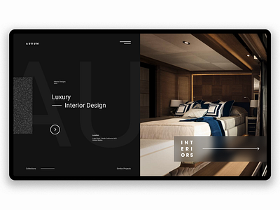 Aurum Luxury Interiors Landing Page UI branding design desktop ui graphic design interior design luxury ui ui ux website ui