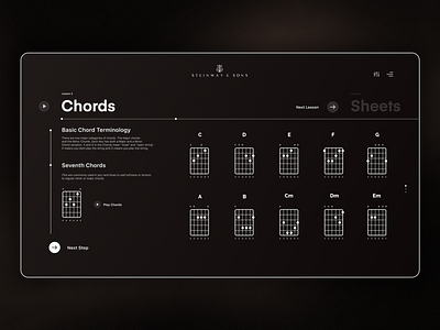 Steinway & sons Guitar Chords Learning Page branding design graphic design learning modern music steinway sons ui ui ux ux website ui