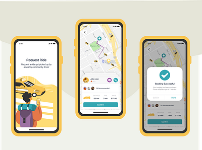 Taxi App app design ui