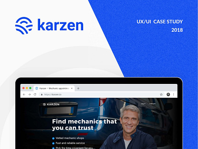 Karzen booking service — Find Trusted Mechanics app booking app booking system case study landing page platform process saas tech ui user experience user interface ux ui web