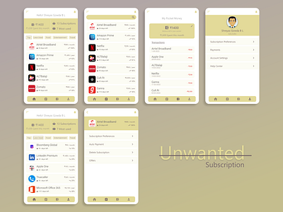Unwanted Subscriptions App graphic design ui