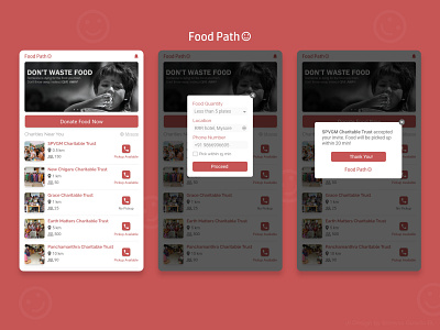 Food Path - Food Donation App charity help ui ux