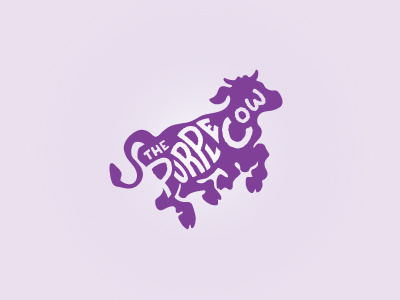 Hot Coffee, Cool Yogurt cow illustration logo purple yogurt