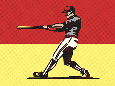 Old Slugger baseball beer illustration midcentury mustache sports