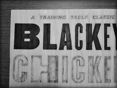 Blackeye Chicken hand lettering typography