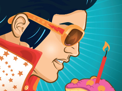 The King elvis illustration magazine vector