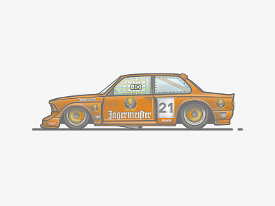 BMW E21 DTM Racecar bmw car classic e21 jagermeister orange racecar retro