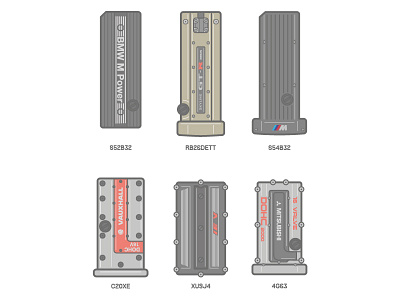 Cam Covers bmw car icon illustration lineart nissan rb26dett vector