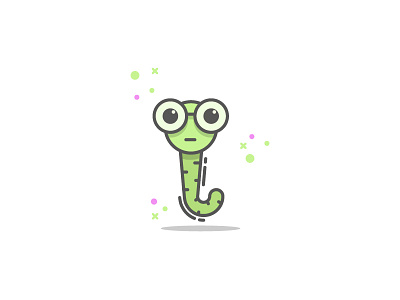 Magic Worm bugeye green icon illustration lineart magic vector worm