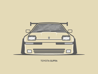 MK3 Toyta Supra car illustration lineart retro toyota vector