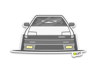 S12 Silvia car icon illustration lineart sticker vector