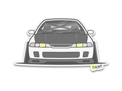 Dc2 Integra car icon illustration lineart sticker vector