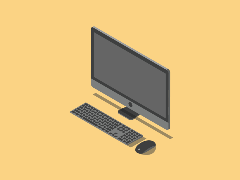 iMac Pro animation illustration imac isometric orange vector