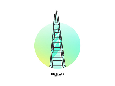 The Shard architecture city gradient icon illustration lineart london skyscraper vector