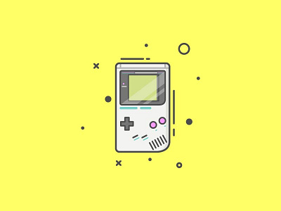 Gameboy classic gameboy icon lineart retro yellow