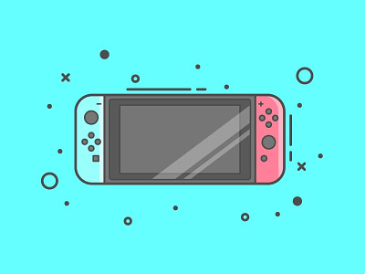 Switch blue console icon lineart minimal switch