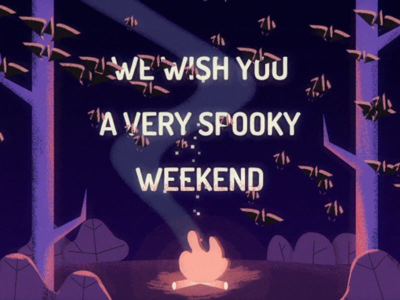 Happy Halloween From Big Sky Edit 2d 3d after animated gif animdessin camp corporate design effects eye fire flat halloween illustration logo loop motion purple spooky texture