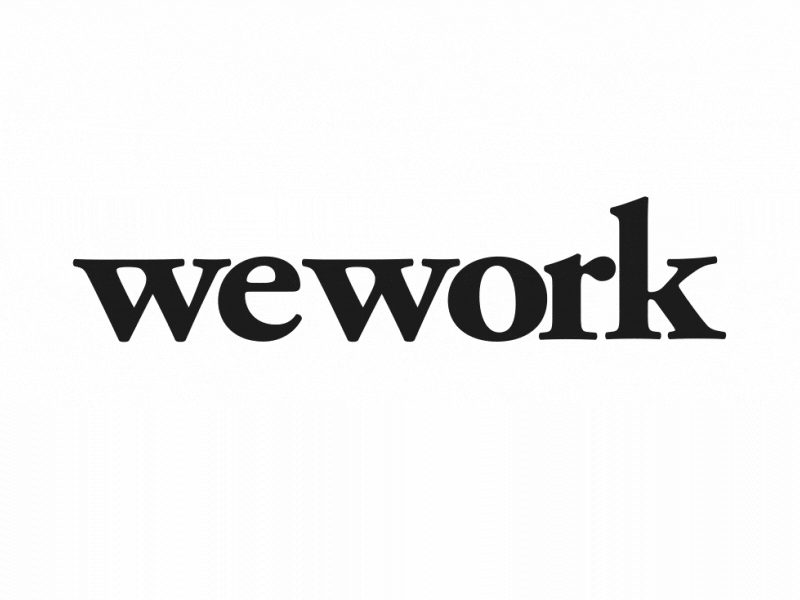 WeWork to We 2d after branding corporate design effects flat illustration logo motion type vector wework