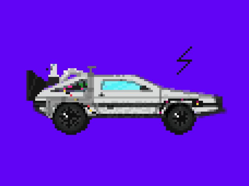 Delorean delorean flight pixel pixel art