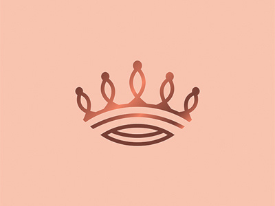 Virtue copper crown icon identity logo pink tiara vector