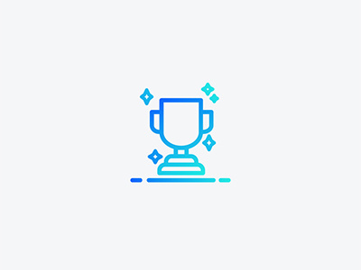 Trophy lineart illustration gradient icon icons illustration lineart logo reward simple trophy