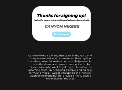 Case Study for Canyon Hikers 3/3
