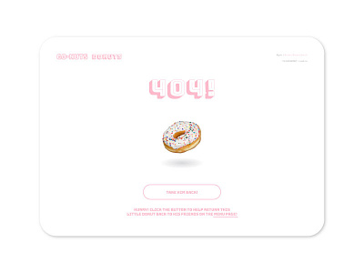 Go-Nuts Donuts 404 Page 404 page adobe illustrator adobe photoshop adobe xd daily ui daily ui 008 go nuts donuts tyler tyler mathew suggs tyler suggs ui