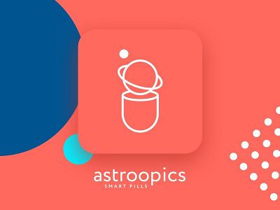astroopics astro brand branding cosmic logo pills planet space