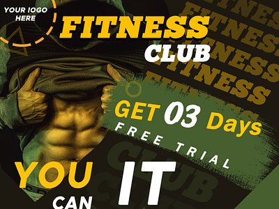 Fitness Club Social Media Banner banner branding design graphic design illustration logo post poster social media post