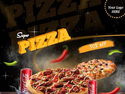 Pizza Poster Design For Social Media Post banner fasat food logo pizza poster social media social media poster