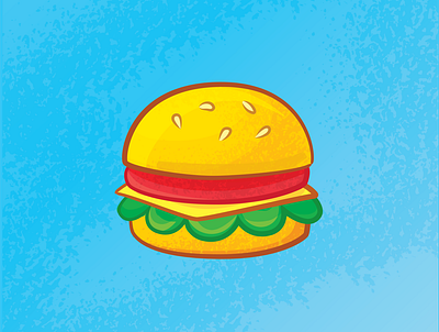 Y U M M Y burger cartoon cute cute icon cute illustration fast food food food icon food illustration hamburger icon sandwich vector vector art vector illustration vectorart