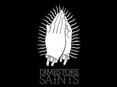 Dimestore Saints adobe illustrator black and white bones brand broken bones hands illustrator logo motorcycle praying hands typography