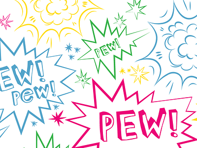 PEW! PEW! PEW! lasers lazers lettering