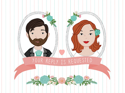 Wedding Invite illustration invitation print