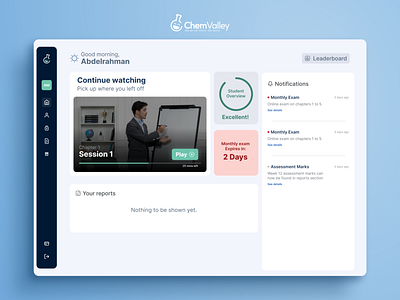 ChemValley - Educational platform homepage educational app educational ui egypt homepage ksa online teaching platform teaching uae ui user interface web application