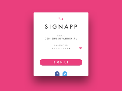 Daily UI #001 — Sign Up challange flat form pink sign up ui