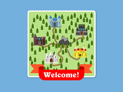 Welcome map chatwars game icon illustration map mmorpg sticker telegram