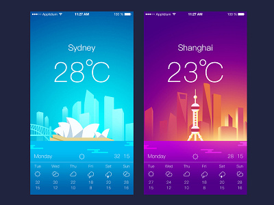 Weather App app city shanghai sydney weather