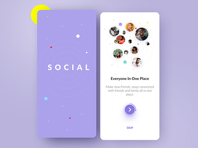 Social App Onboarding app design graphic design illustration ui ux vector web design