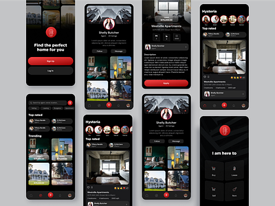 Apartment Listing Social App app graphic design illustration ui ux web design