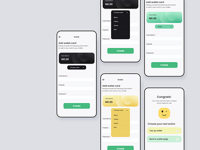 Creating Wallet Card app design ui ux web design