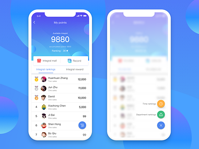 My Points app design ui ux