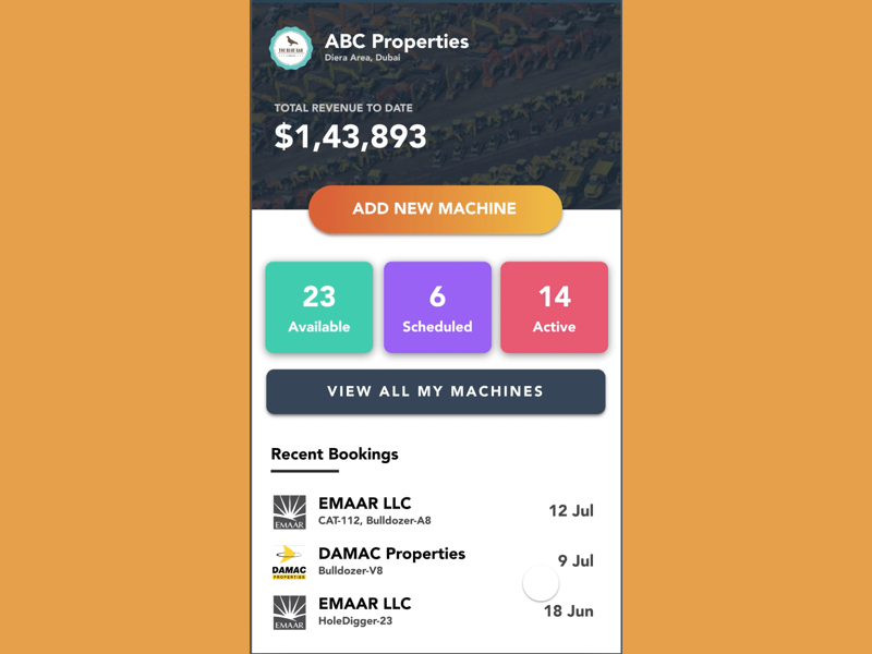 Machines on the go! ux ui angular react app