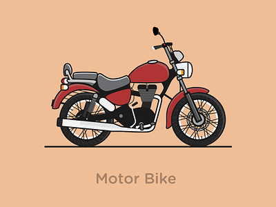 Soulmate automobile bike illustration motor bike roadster royal enfield