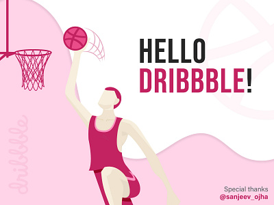 Hello Dribbble dribbble dribbble invite illustration art invitation thanks for invite