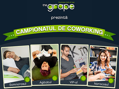 Campionatul de Coworking business hub cards championship co working photography player ribbon the grape world cup