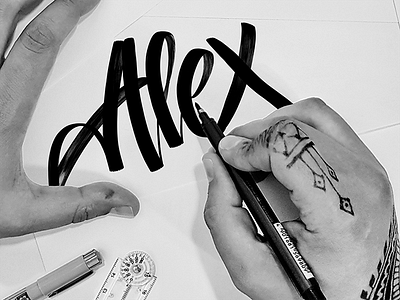 Self lettering portrait alex brush lettering brushpen calligraphy hand lettering henna jagua lettering tattoo tombow