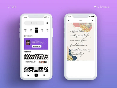 Email Greeting card Mobile app UI Interaction | Adobe XD | Hand aniamted gif animation app cards greeting card app greetingcard interaction interaction design interactive prototype letter app prototype animation ui ux
